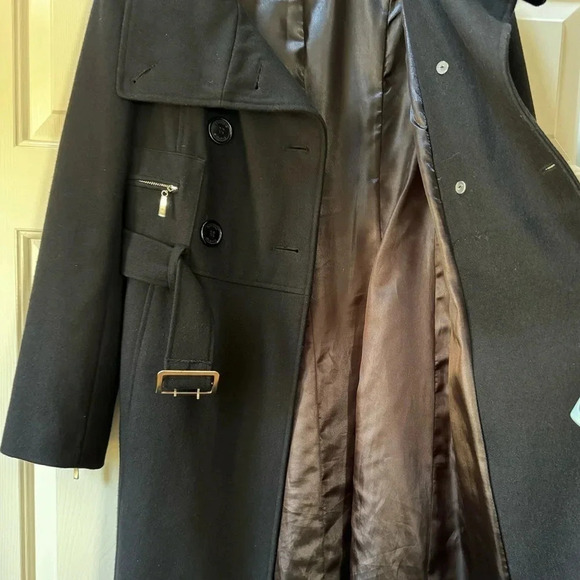 Bebe Wool Belted 3/4 length Double Breasted heavy winter coat Women’s size XS - Picture 11 of 16